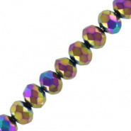 Top Glasfacett rondellen Perlen 4x3mm Iris purple ab plated